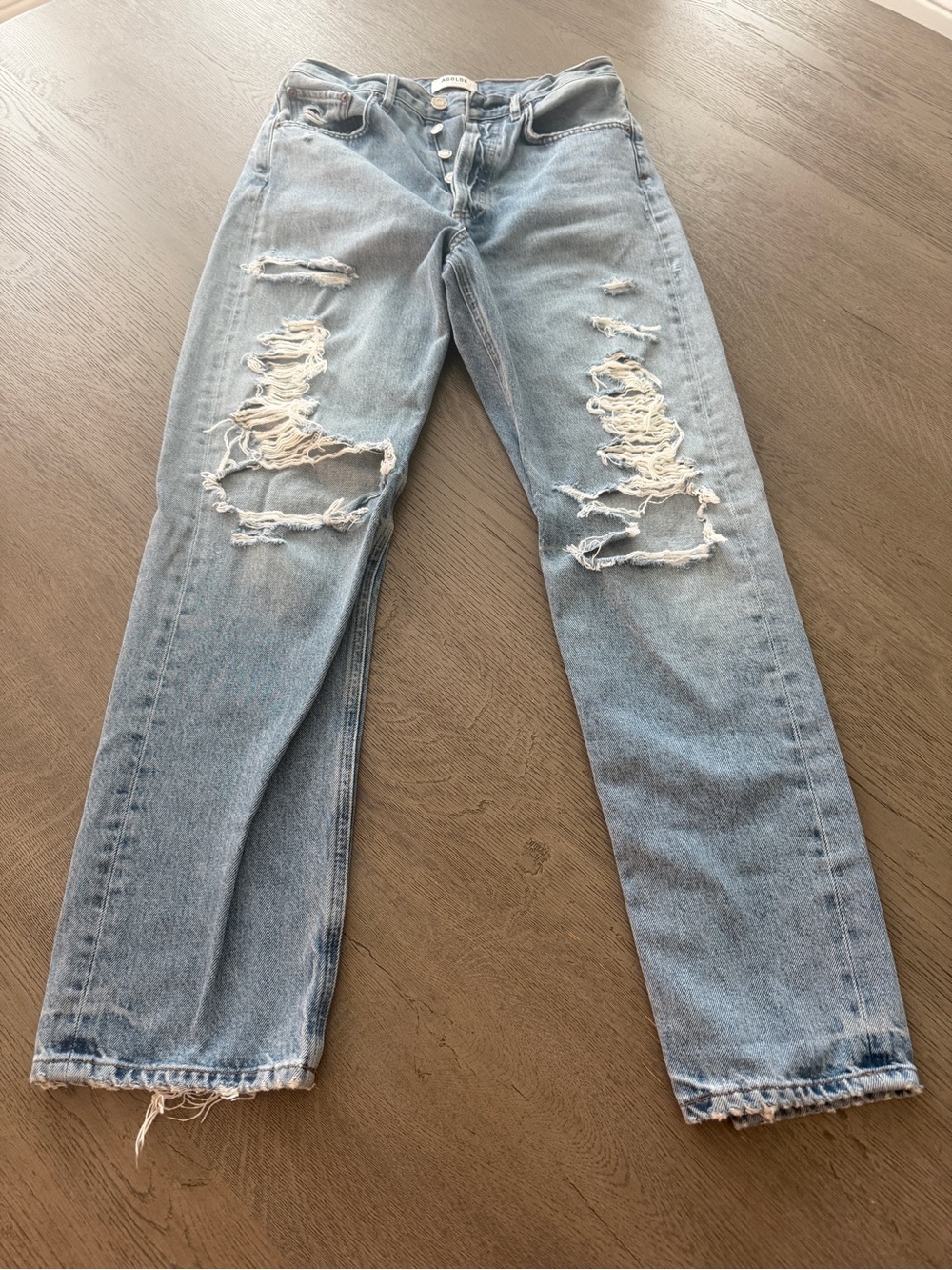 AGOLDE 90’s Straight Leg Heavily Distressed Jeans Size 25